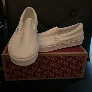 all white vans, original, size woman’s 8.5 men’s 7, brand new never worn,